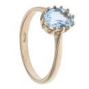 9ct Yellow Gold Aquamarine Single Stone Ring