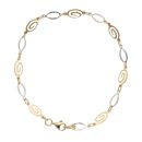 18ct Yellow and White Gold Swirl Bracelet 7.5"