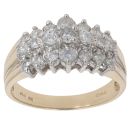 9ct Yellow Gold 1.00ct Brilliant Cut Diamond Cluster Ring