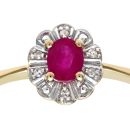 9ct Yellow Gold Ruby and Diamond Ring