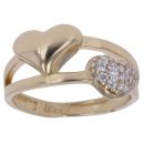 14ct Yellow Gold Cubic Zirconia Heart Fancy Ring