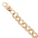 9ct Yellow Gold Patterned and Plain Belcher Bracelet 8.5"