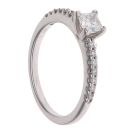 9ct White Gold 0.45ct Princess and Brilliant Cut Lab Grown Diamond Solitaire Ring