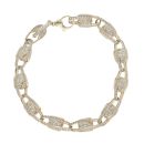 9ct Yellow Gold Cubic Zirconia Tulip Bracelet 8.5"