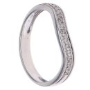 9ct White Gold 0.10ct Brilliant Cut Diamond Wishbone Ring