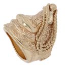 9ct Yellow Gold Patterned Saddle Ring
