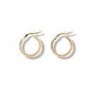 9ct Yellow Gold Patterned Hoop Earrings
