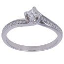 18ct White Gold 0.35ct Princess and Brilliant Cut Diamond Solitaire Ring