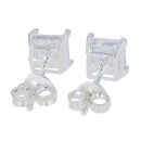 Silver Medium Cubic Zirconia Square Stud Earrings by Icesia