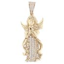 9ct Yellow Gold Cubic Zirconia Angel Pendant