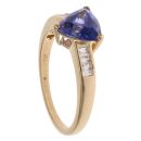 18ct Yellow Gold 0.25ct Diamond and Tanzanite Solitaire Ring