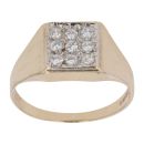 9ct Yellow Gold Cubic Zirconia Square Cluster Ring