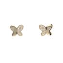 Children's 14ct Yellow Gold Cubic Zirconia Butterfly Stud Earrings