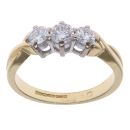 18ct Yellow Gold 0.50ct Brilliant Cut Diamond Trilogy Ring