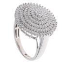 9ct White Gold 1.05ct Diamond Cluster Ring