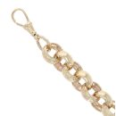 9ct Yellow Gold Patterned and Plain Belcher Bracelet 10"
