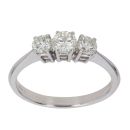 18ct White Gold 0.75ct Brilliant Cut Diamond Trilogy Ring