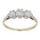18ct Yellow Gold 1.00ct Brilliant Cut Diamond Trilogy Ring