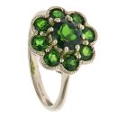 9ct Yellow Gold Diopside Cluster Ring