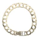 9ct Yellow Gold Square Patterned Curb Bracelet 9"