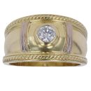 18ct Yellow and White Gold 0.30ct Diamond Signet Ring