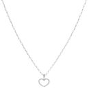 9ct White Gold 0.10ct Diamond Heart Pendant and Chain 24"