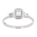 18ct White Gold Certificated Diamond Cluster Ring