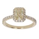 9ct Yellow Gold 1.50ct Brilliant and Radiant Cut Yellow and Colourless Lab Grown Cluster Ring