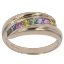 9ct Yellow Gold Multi Gemstone Ring