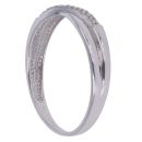9ct White Gold 0.05ct Brilliant Cut Diamond Crossover Ring