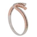 9ct White And Rose Gold 0.05ct Diamond Fancy Ring