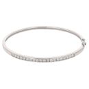 9ct White Gold 1.00ct Round Brilliant Cut Diamond Hinged Bangle