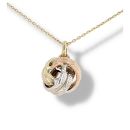 9ct Yellow, White And Rose Gold Knot Pendant And Chain