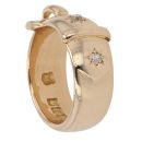 18ct Yellow Gold 0.10ct Diamond Buckle Ring