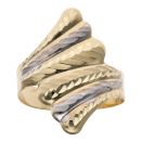 14ct Yellow and White Gold Textured Fancy Ring