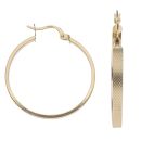 14ct Yellow Gold Patterned Hoop Earrings