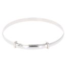 Silver Plain Expanding Bangle By Icesia