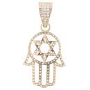 9ct Yellow Gold Hamza Hand Pendant