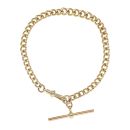 9ct Yellow Gold Plain Albert Bracelet 8.5"