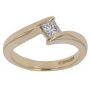 18ct Yellow Gold 0.25ct Princess Cut Diamond Solitaire Ring