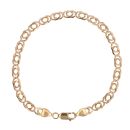 9ct Yellow and White Gold Double Curb Bracelet 7.5"
