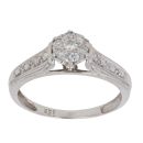 9ct White Gold 0.19ct Brilliant Cut Diamond Cluster Ring