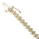 9ct Yellow Gold 1.00ct Brilliant Cut Diamond Scrolling Bar Bracelet 7"