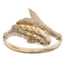 9ct Yellow Gold Ruby Fish Ring