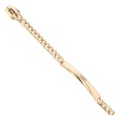 14ct Yellow Gold Monaco ID Curb Classic Plain Lock Bracelet 5.5"