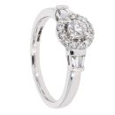 18ct White Gold Certificated Diamond Halo Ring