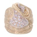 9ct Yellow Gold Cubic Zirconia Saddle Ring