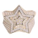 9ct Yellow Gold Cubic Zirconia Star Signet Ring