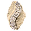 14ct Yellow And White Gold Greek Key Wave Fancy Ring