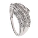 14ct White Gold 0.55ct Brilliant And Baguette Cut Diamond Fancy Ring